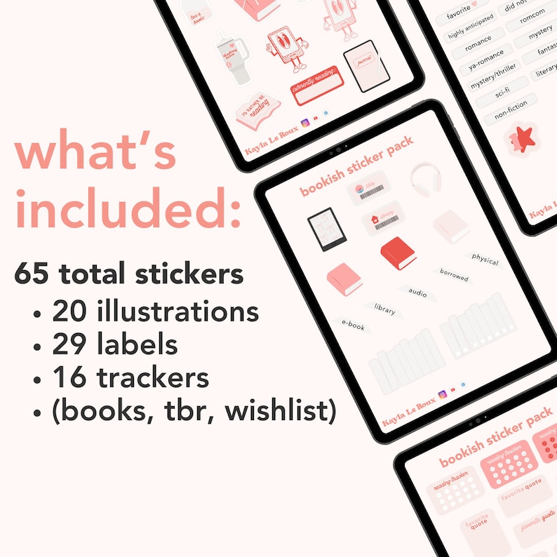 Bookish Digital Stickers Pack | Reading Journaling Stickers - Etsy