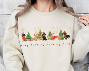 Dachshund Christmas Sweatshirt Dog Christmas Sweater Dachshund