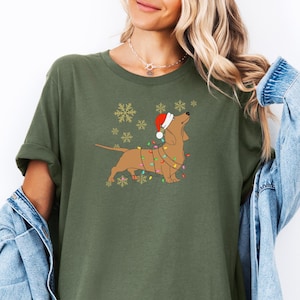 Dachshund Christmas Lights Tee Shirt Funny Dachshund Christmas Shirt Dachshund Xmas Gifts Dachshund Lover Shirt Gift For Women Man Dog Mom