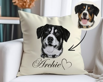 Almohada personalizada para mascotas, almohada para perros, funda de almohada personalizada, funda de almohada personalizada, almohada para gatos, almohada para mascotas, retrato de mascota, regalos para dueños de perros, almohada personalizada para gatos