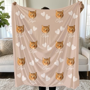 Custom Pet Blanket Using Pet Photo + Name Custom Cat Picture Blankets Personalized Dog Blanket Cute Pet Photo Blanket Gifts For Pet Cat Gift