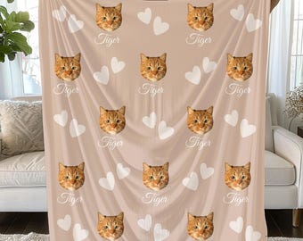 Custom Pet Blanket Using Pet Photo + Name Custom Cat Picture Blankets Personalized Dog Blanket Cute Pet Photo Blanket Gifts For Pet Cat Gift