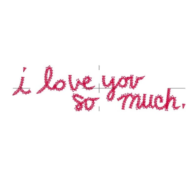 I Love You So Much Chain Stich Embroidery Design