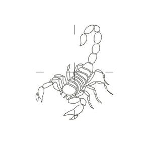 Scorpion (8 Sizes) Machine Embroidery Design