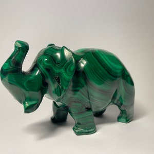 Hand-carved African Malachite Elephant