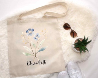 Personalized and Customizable, Summer Canvas Floral Tote Bag. Personalize with unique Fonts, Floral patterns, her, mom, Bachelorette parties