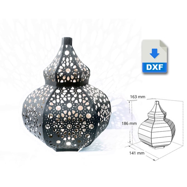 moroccan paper lamp dxf