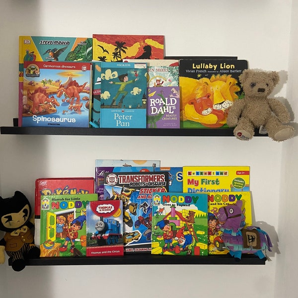 Kids nursery bookshelf, wooden dura floating shelf, shelf kit wall mounted display unit home office bathroom