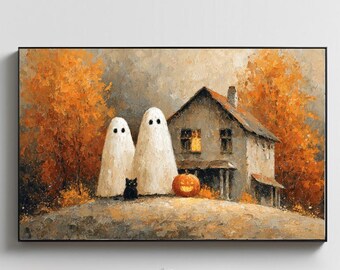 Halloween Frame TV Art | Haunted House Frame TV | Halloween Art | Trick or Treat Samsung Frame TV Art | Digital Download |