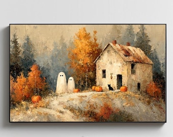 Halloween Frame TV Art | Haunted House Frame TV | Halloween Art | Trick or Treat Samsung Frame TV Art | Digital Download |