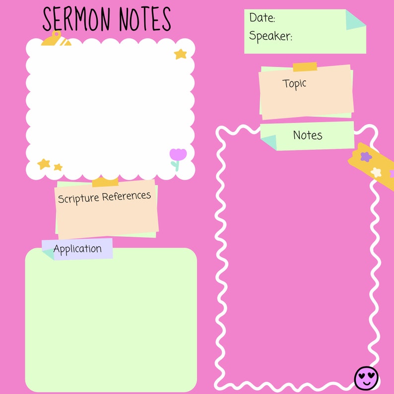 Digital Sermon Note Template Printable Sermon Note Journal Sermon Note ...