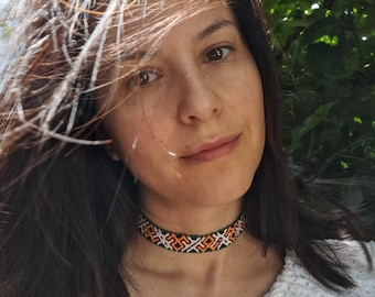 Handgemachte Perlen Choker, Ukrainischer Volksschmuck, ""Berehynia""