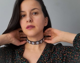 Handgemachte Ukrainische Perlen Choker, Volkskunst Halskette