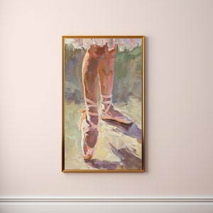Pink Ballet Shoe Print, Pink Ballet Dreams, Printable Coquette Art, Balletcore Nursery, Girly Printable Pink Toe Shoes Poster,