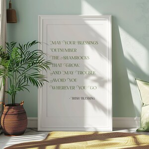 Irish Blessing Printable, St Patricks Day Wall Art, St Paddy's Day ...
