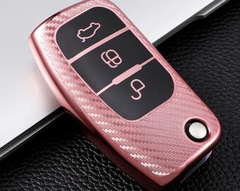 Soft Silicone Key Fob Cover Protection Case Cover for Ford Focus, Ford Fiesta, Ford Mondeo, Ford C-Max, Ford S-Max, Ford Galaxy (PINK)
