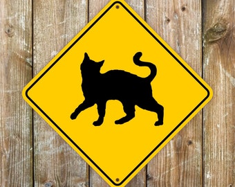 Cat Warning Sign: Siri, Rustproof Outdoor Decor, 27x27 cm