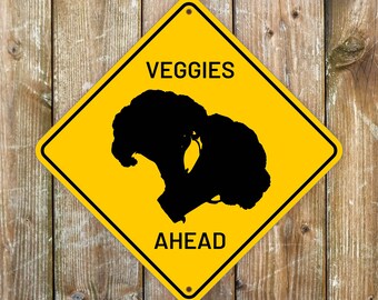 Broccoli Power Sign: Rustproof Aluminum Veggie Art (27x27 cm, Dibond)