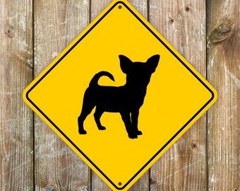 Chihuahua Warning Sign: Rustproof Outdoor Aluminum, 27x27 cm