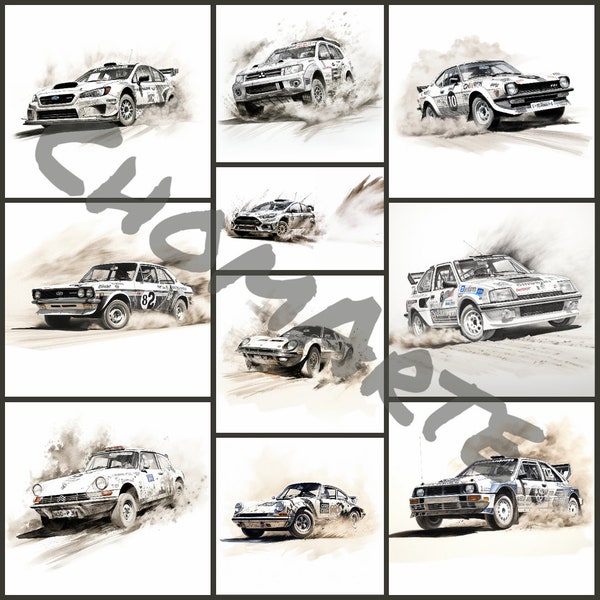 Set of 10 clipart Rally Series