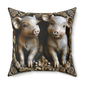 Pig Pillow, Pig Decor, Pig Gifts, Pig Lovers, Throw Pillow, Decorative Pillow, Accent Pillow, Home Decor, Living Room, Animal Pillows,