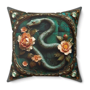 Snake Pillow, Serpent, Snake Gift, Viper, Snake Lovers, Throw Pillow, Decorative Pillow, Accent Pillow, Home Decor, Animal Pillow