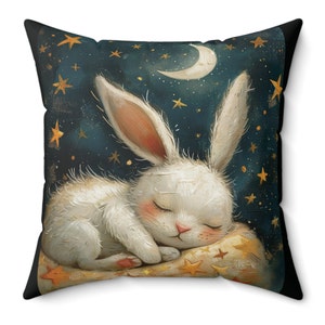 Adorable Kids Pillow, Gift for Girl, Bunny Pillow, Throw Pillow, Decorative Pillow, Accent Pillow, Home Decor, Living Room, Nursery, Rabbit