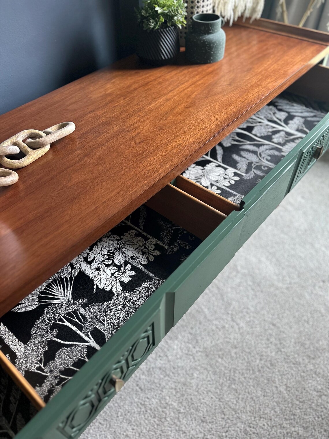 Refinished Vintage Long Dresser - Etsy