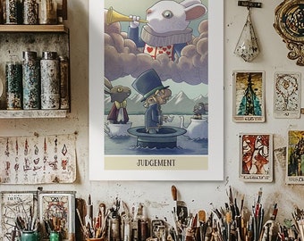 The Judgement Poster / Alice in Wonderland Tarot / Mystical Wall Art / Esoteric Decor / Gift Poster / 12x18 / 24x36