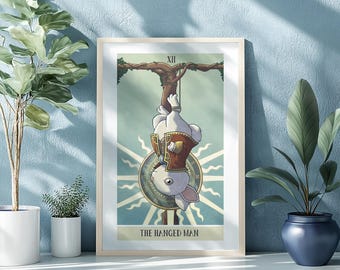 The Hanged Man Alice in Wonderland Tarot Card Poster / Mystical Wall Art / Esoteric Decor / Gift Poster / 12x18 / 24x36