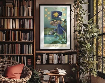 L'Etoile Wall art/Alice in Wonderland Tarot Card/Poster 12x18 24x36 /Mystical wall art/Esoteric decoration/Gift poster