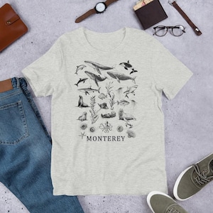 Monterey Vintage Sea Animal T Shirt, Retro Ocean Nature Shirt, Sea Life Shirt, California Marine Life Shirt, Whale Shark Dolphin Otter Shirt