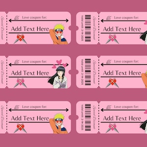Naruto coupon template, digital print