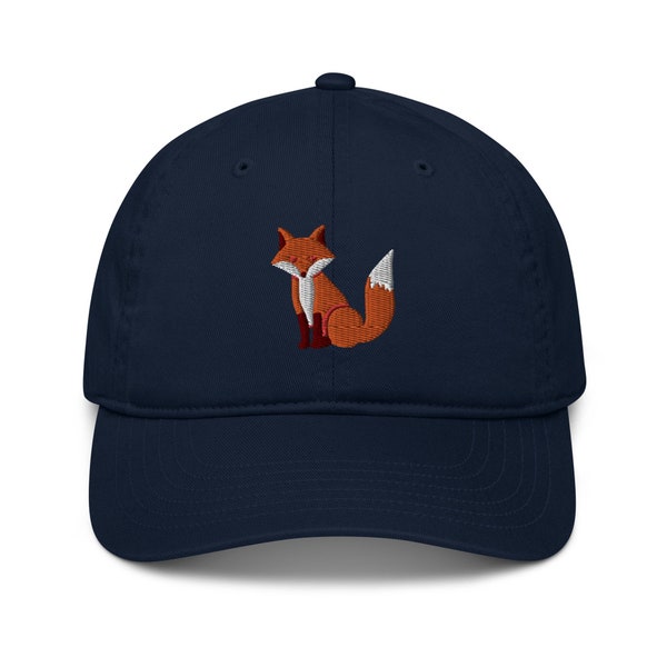 Bio Kappe mit Fuchs-Stickerei Cap mit gesticktem Fuchs süße Käppi