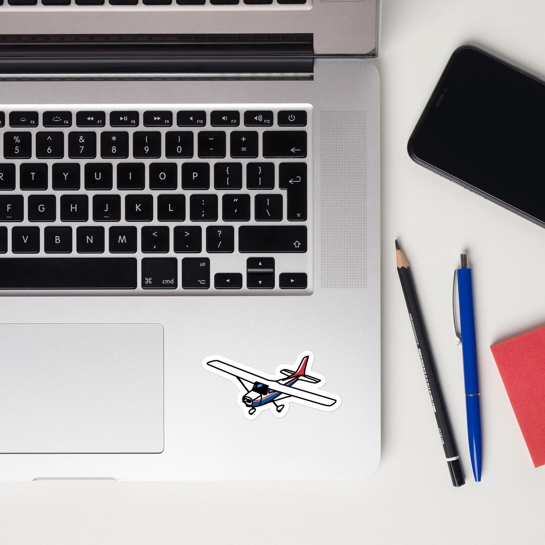 Plane Drawing Sticker Airplane Sticker, Small Plane Drawing, Pilot Gift Laptop Water Bottle ...