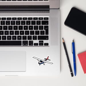 Airplane Vinyl Sticker for Laptop Aviation Pilot Bumper Sticker