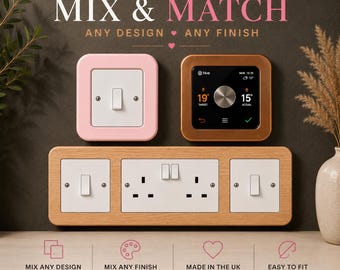 Custom Mix and Match Light Switch and Socket Surrounds | Wood, Mirror & Acrylic