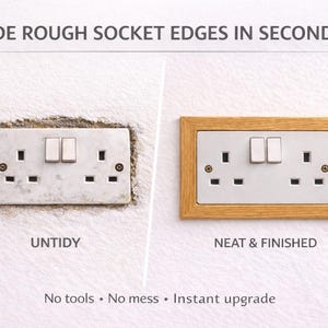 Träuttagsomramning – Ett vackert skydd för skadade väggar runt uttag och strömbrytare