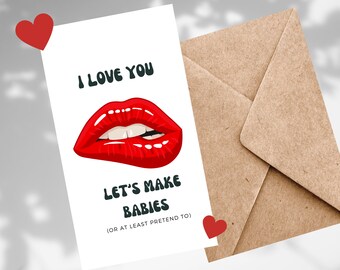 Naughty Adult Valentine Cute Lips Sexy Card