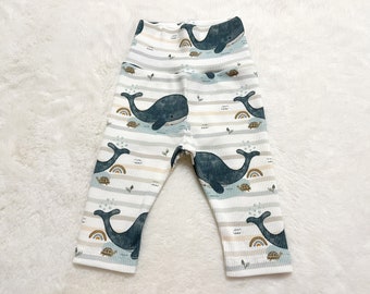 Rib jersey leggings whales