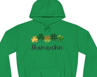 Sudadera con capucha del día de San Patricio con trébol Sudadera para el día de San Patricio Sudadera con trébol Sudadera con capucha y trébol Camisa personalizada