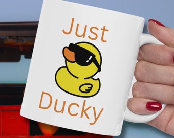 Just Ducky Coffee Mug with Duck Gift with Rubber Duck Coffee Mug Duck Duck Jeep Gift Funny Coffee Mug with Rubber Duck for Him Gift for Her