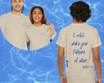 Christian T-shirt with Bible Verse Tshirt Faith Based T shirt with Bible Verse Gift for Him Fishing Shirt Christian Gift for Her Graphic Tee