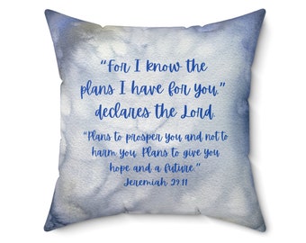 Jeremías 29:11, almohada con acento de versículo bíblico, decoración cristiana, almohada con versículo bíblico, regalo de inauguración de casa, regalo cristiano para decoración del hogar, almohada