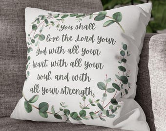 Funda de almohada cristiana con versículo bíblico Funda de almohada con versículo bíblico Funda de almohada decorativa cristiana para el hogar Regalo cristiano con versículo bíblico