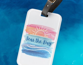 Custom Luggage Tag with Beach Design