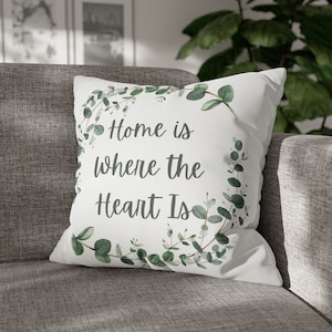 Custom Pillow Cover Home is Where the Heart Is Accent Pillow Case Home Decor Housewarming Gift Throw Pillow Decorative Pillow Living Room