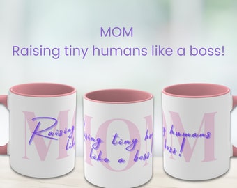 Taza de café Raising Tiny Humans para mamá, Taza de café, Regalo para mamá, Taza de café divertida, Regalo de baby shower para mamá primeriza, Taza bonita para mamá, Taza de café para mamá