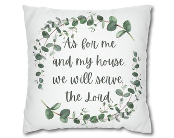 Funda de almohada con acento de versículo bíblico, almohada decorativa como para mí y mi casa para decoración cristiana del hogar