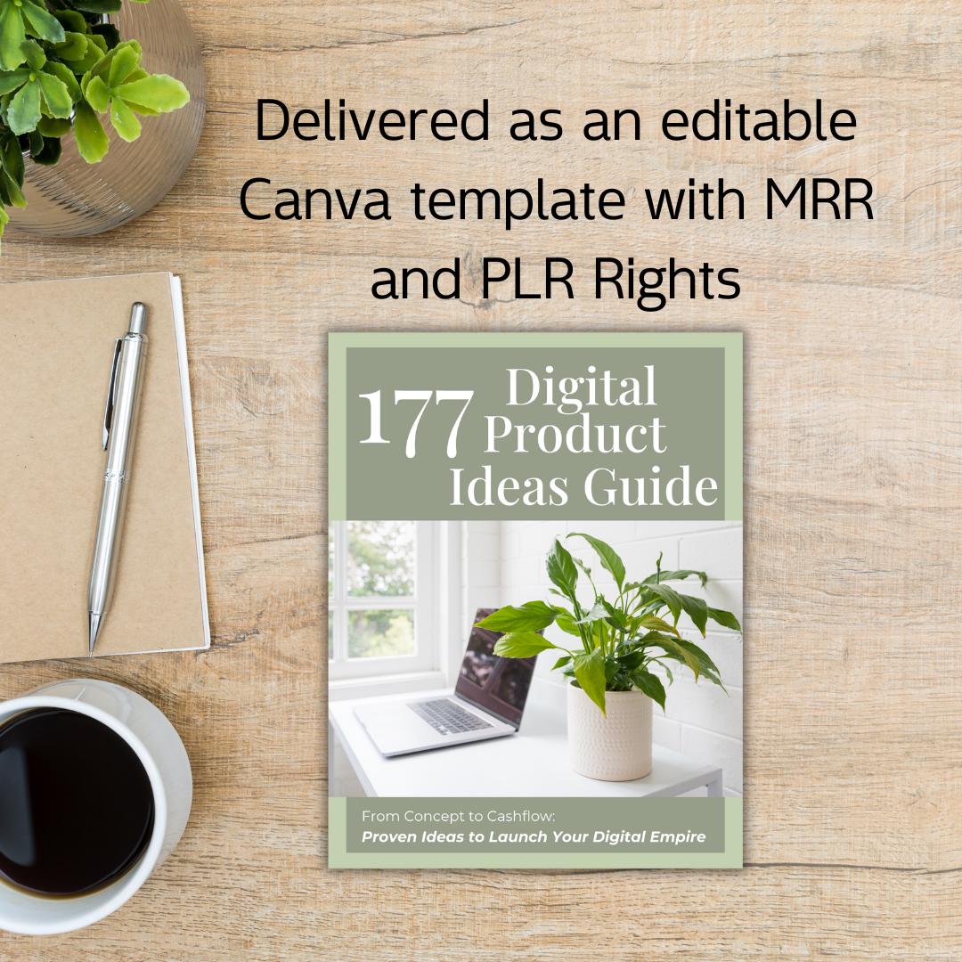 177 Digital Product Ideas Guide: Canva Template, MRR & PLR (digital ...
